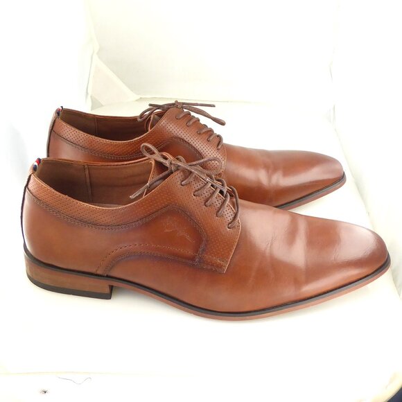 Tommy Hilfiger soli lace up medium brown men\'s faux leather oxfords size 11 main image 5